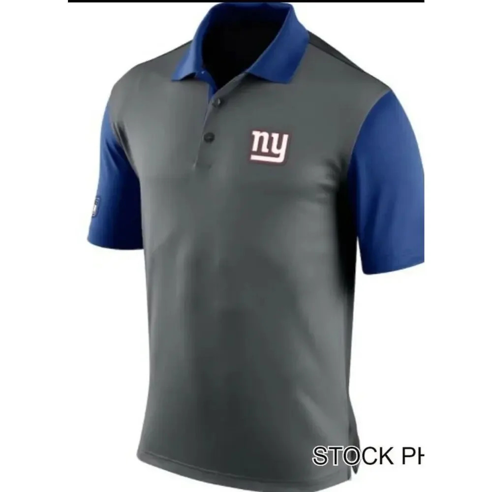 NFL New York Giants Nike Men's Performance Polo Shirt, Gray/Blue XL 2846